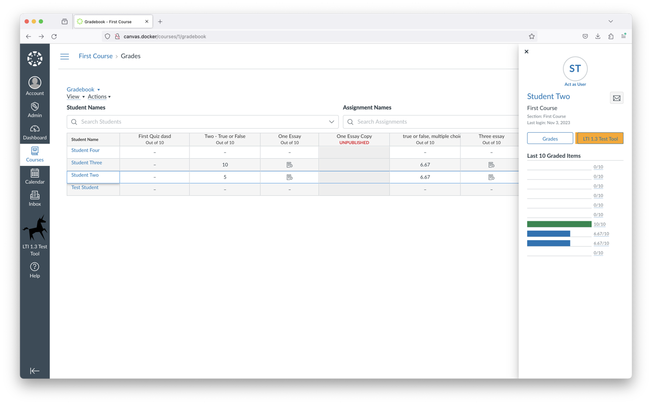 Student Context Card Screenshot